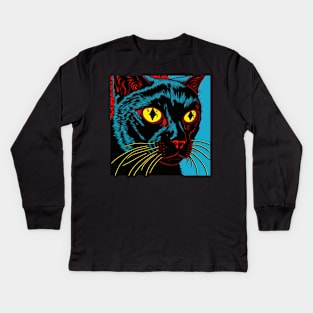 Burns Black Cat I Kids Long Sleeve T-Shirt